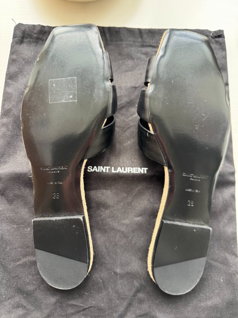 Saint Laurent Tribute Black Sandals, Size 8 (38) - Picture 4 of 5